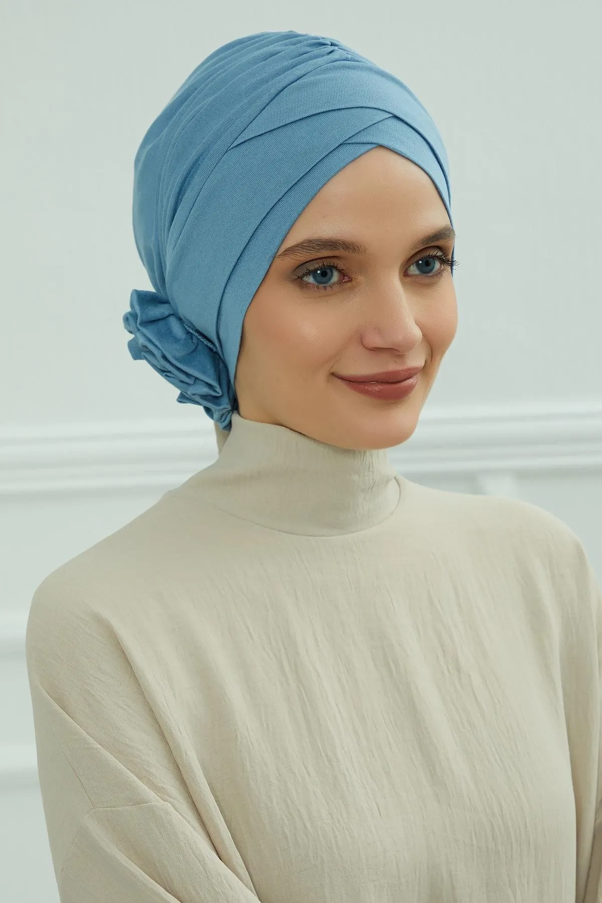 Chic Cotton Instant Turban for Women, Comfortable Lightweight Alopecia and Chemo Head Covering, Trendy Plain Head Turban for Women,B-26
