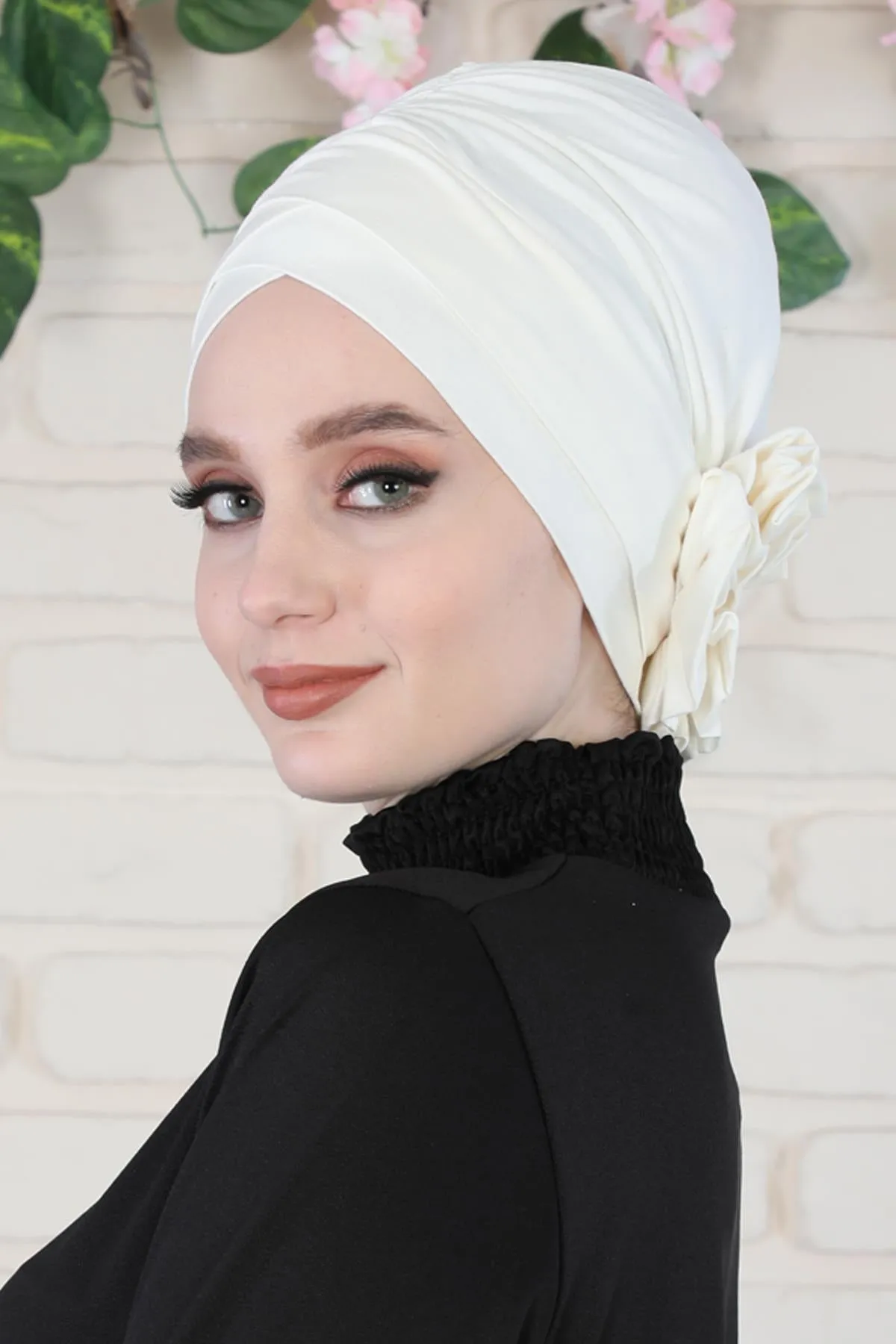 Chic Cotton Instant Turban for Women, Comfortable Lightweight Alopecia and Chemo Head Covering, Trendy Plain Head Turban for Women,B-26
