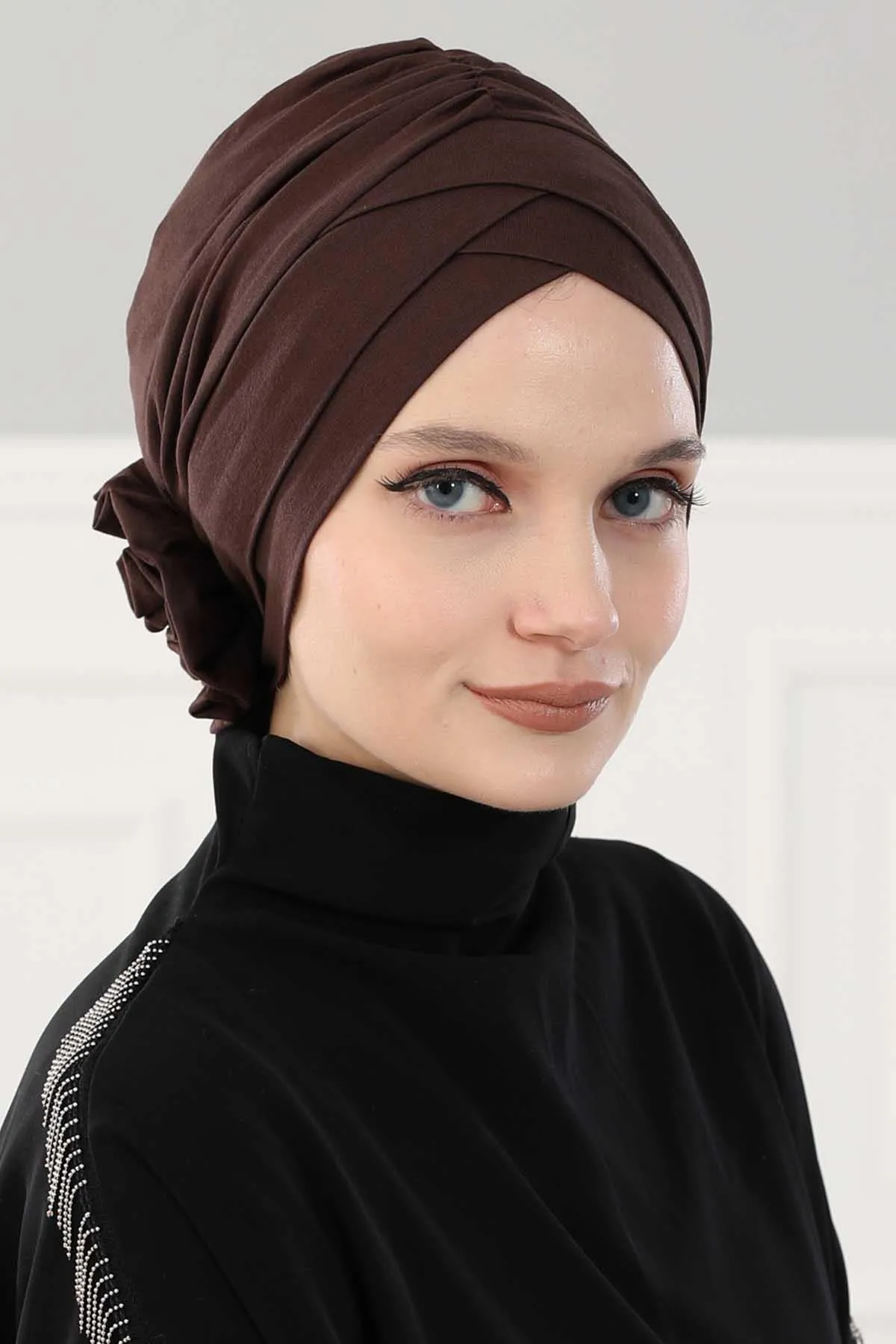 Chic Cotton Instant Turban for Women, Comfortable Lightweight Alopecia and Chemo Head Covering, Trendy Plain Head Turban for Women,B-26