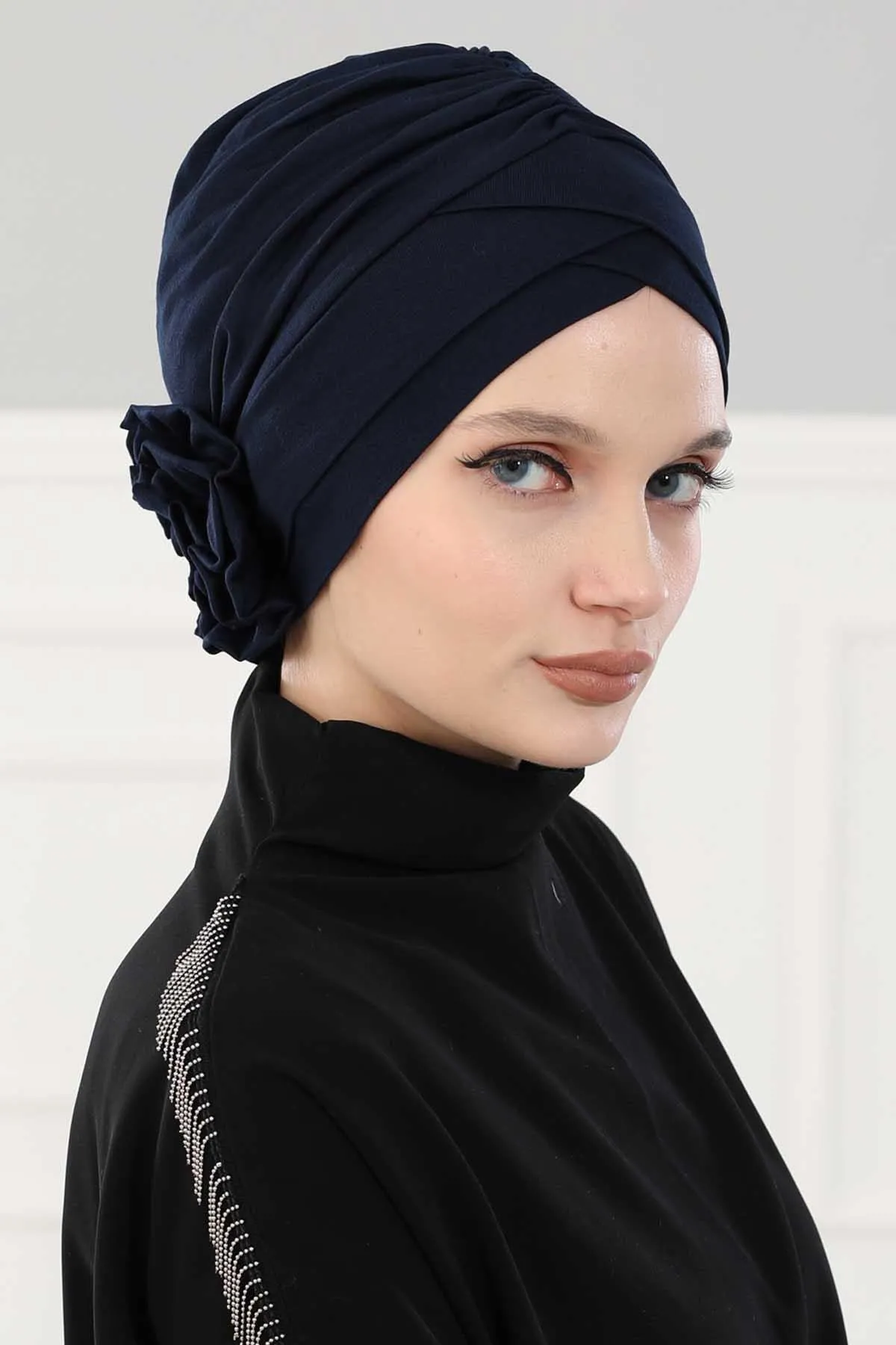Chic Cotton Instant Turban for Women, Comfortable Lightweight Alopecia and Chemo Head Covering, Trendy Plain Head Turban for Women,B-26