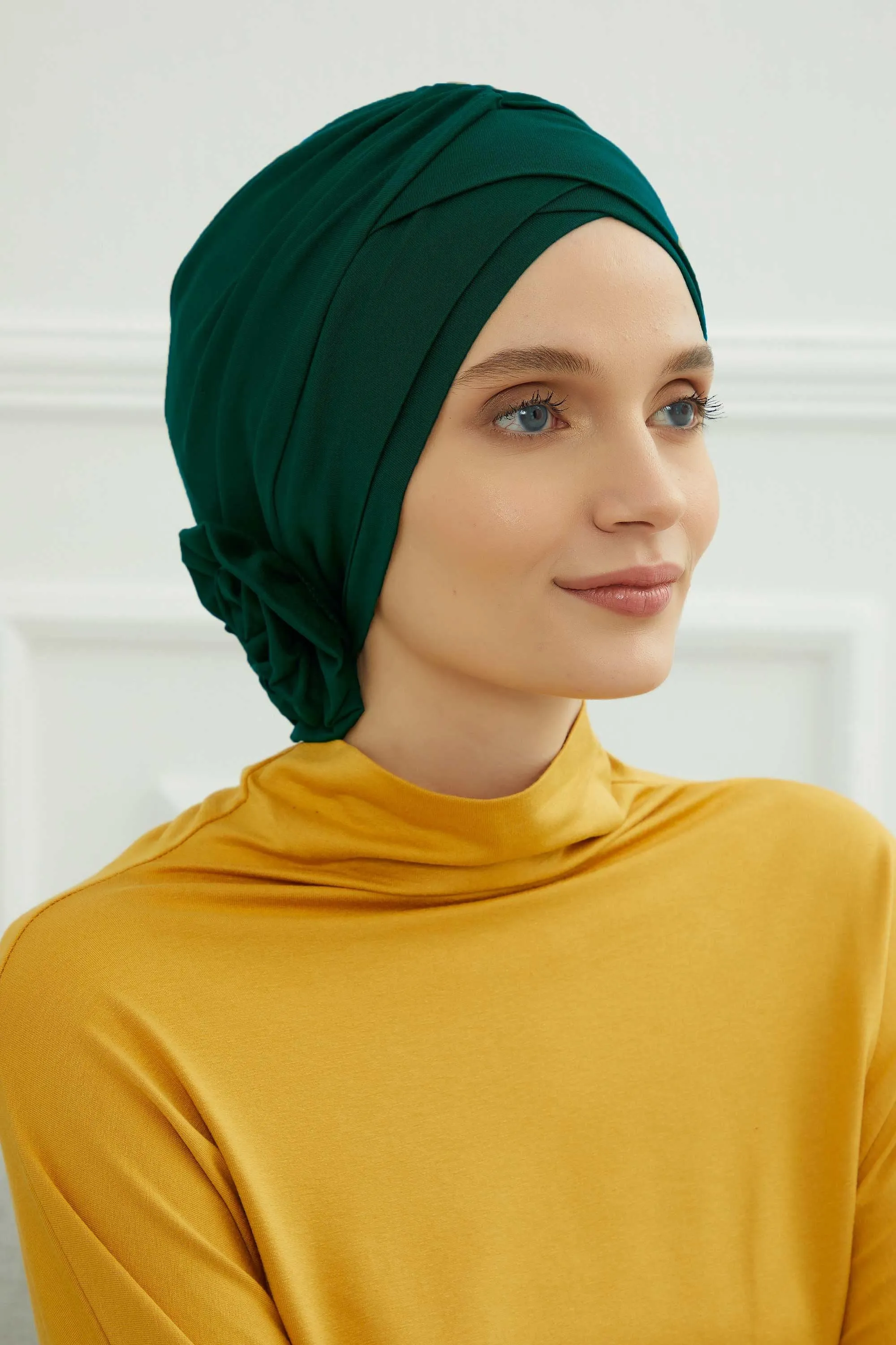 Chic Cotton Instant Turban for Women, Comfortable Lightweight Alopecia and Chemo Head Covering, Trendy Plain Head Turban for Women,B-26