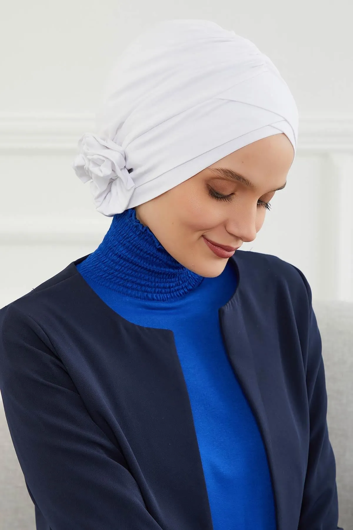 Chic Cotton Instant Turban for Women, Comfortable Lightweight Alopecia and Chemo Head Covering, Trendy Plain Head Turban for Women,B-26