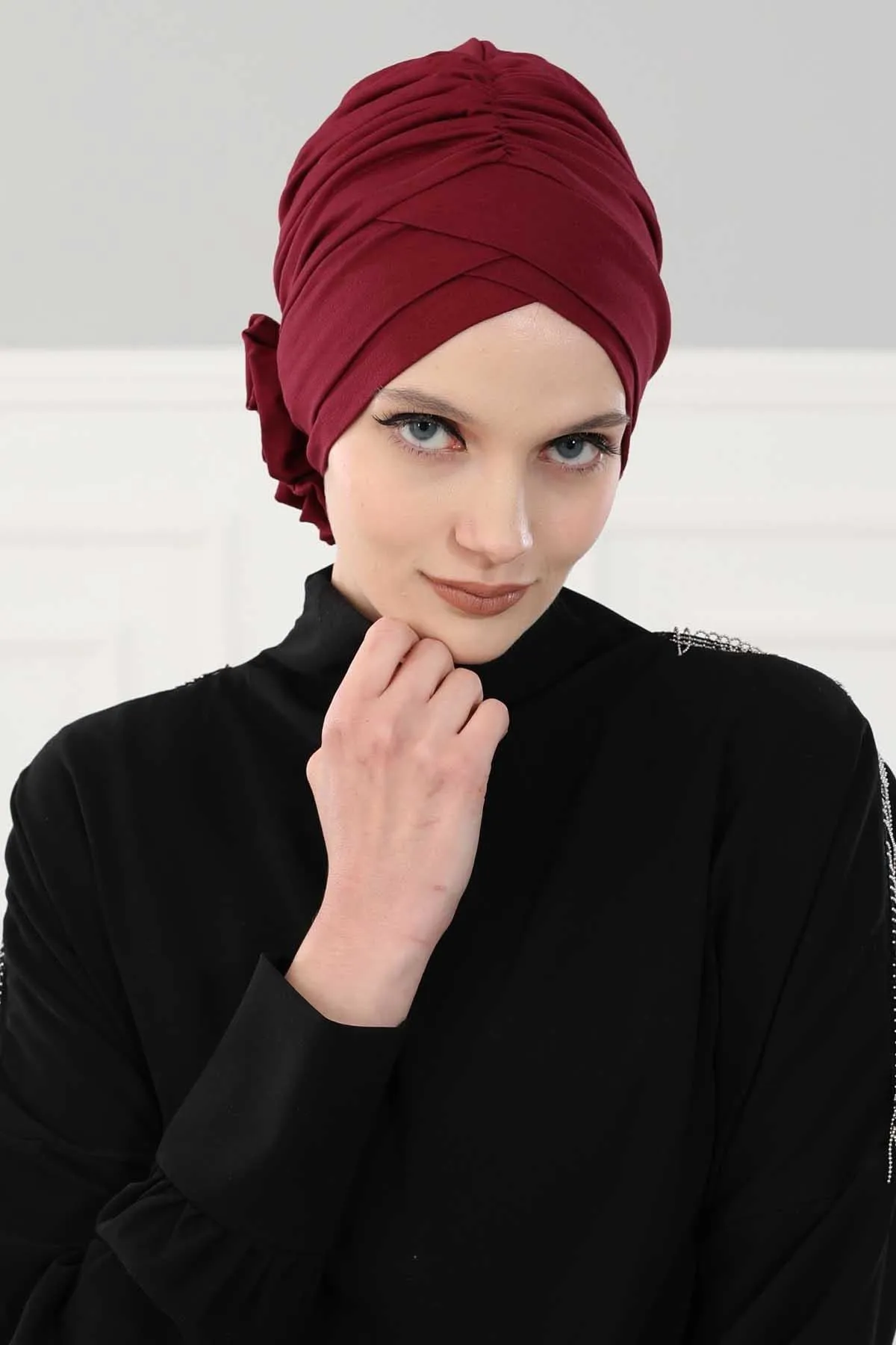 Chic Cotton Instant Turban for Women, Comfortable Lightweight Alopecia and Chemo Head Covering, Trendy Plain Head Turban for Women,B-26