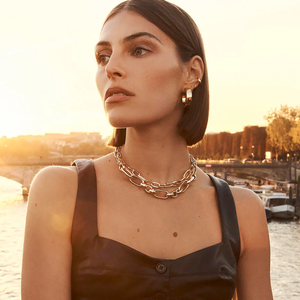 Chunky Paperclip Chain Necklace in Gold