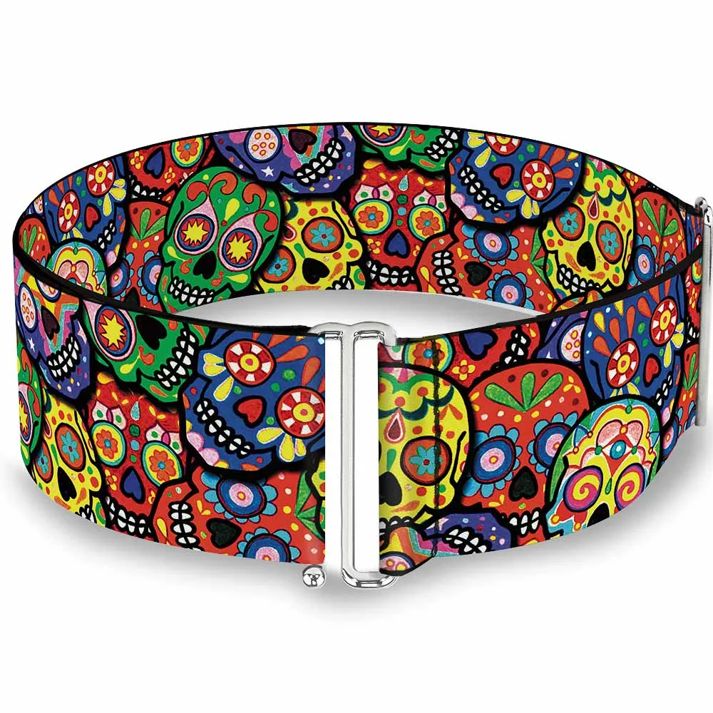 Cinch Waist Belt - Colorful Calaveras Stacked Multi Color