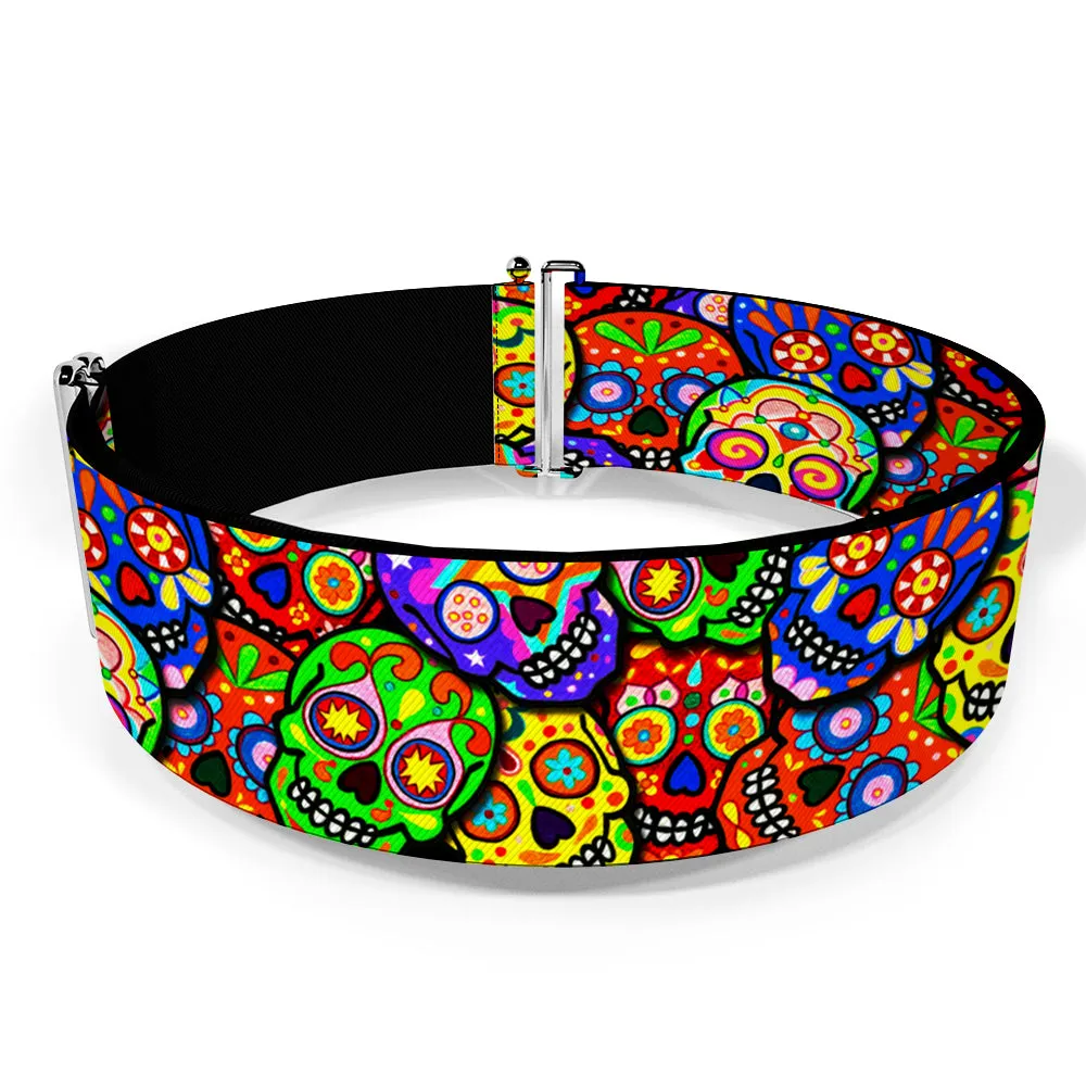 Cinch Waist Belt - Colorful Calaveras Stacked Multi Color