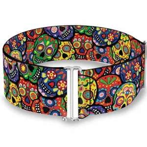 Cinch Waist Belt - Colorful Calaveras Stacked Multi Color