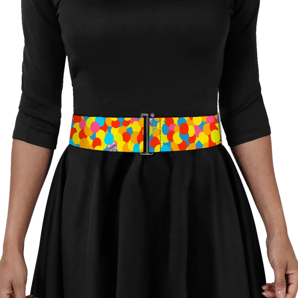 Cinch Waist Belt - Up Balloons GRAPE SODA Badge Stacked Multi Color