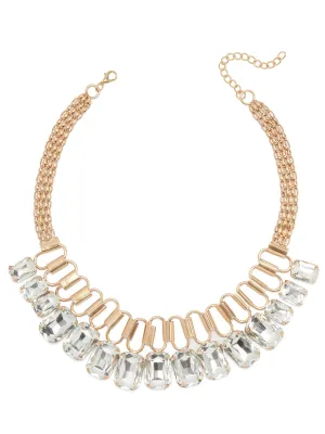 Clear Gemstone Statement Necklace