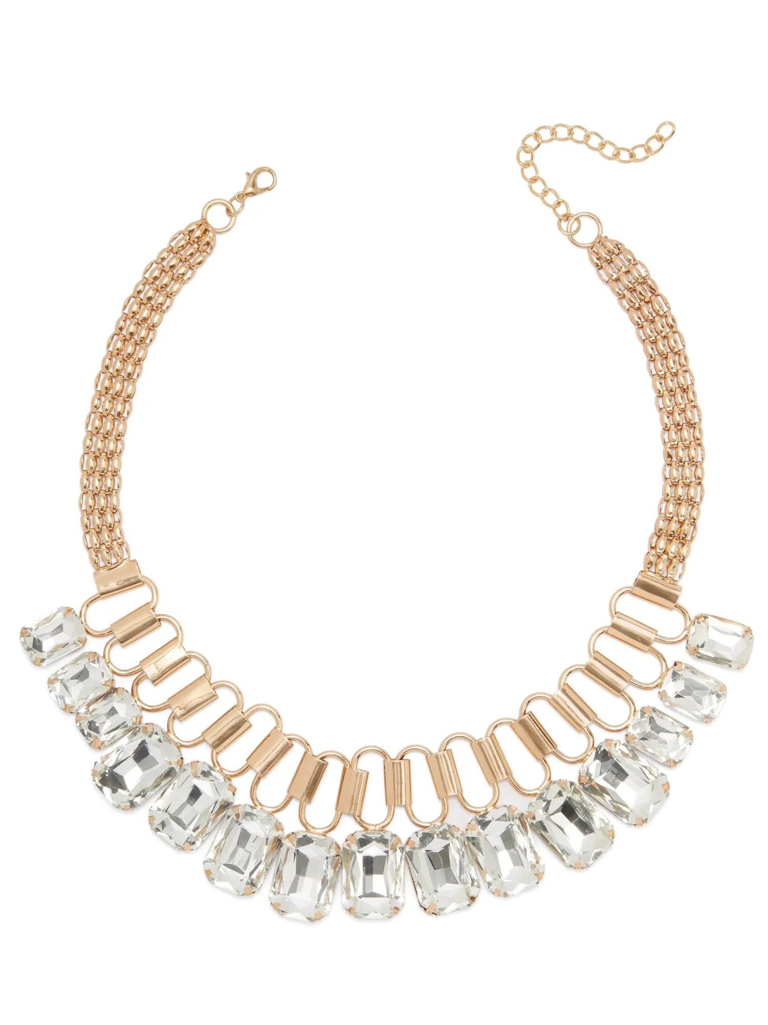 Clear Gemstone Statement Necklace