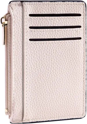 Credit Card Holder for Women Slim Minimalist Front Pocket RFID Blocking Wallet Small Compact Card Case with ID Window