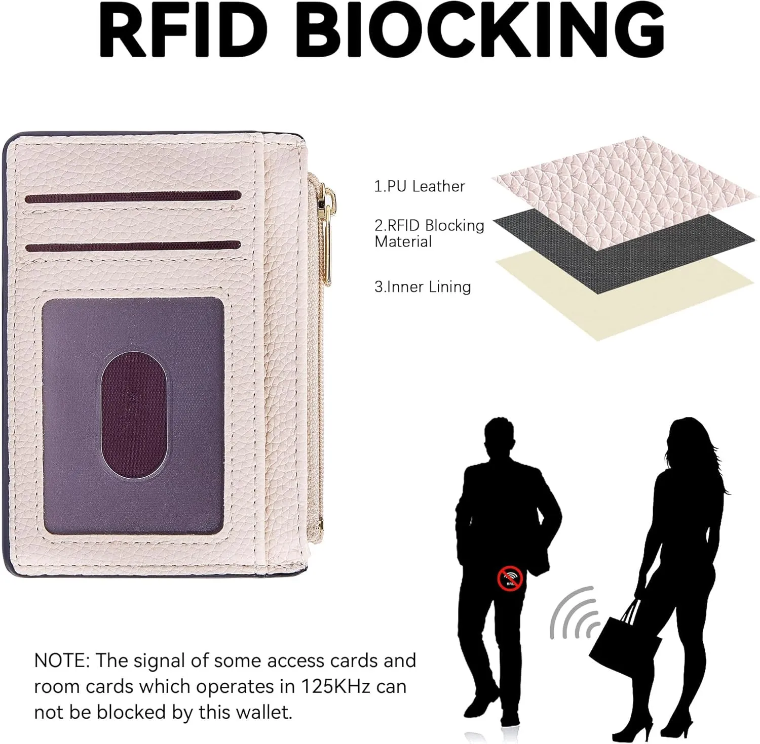 Credit Card Holder for Women Slim Minimalist Front Pocket RFID Blocking Wallet Small Compact Card Case with ID Window