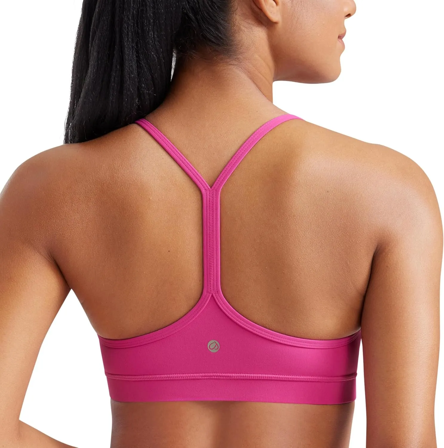 CRZ YOGA Butterluxe Womens Y Back Sports Bra - Padded Racerback Low Impact Spaghetti Thin Strap Workout Yoga Top