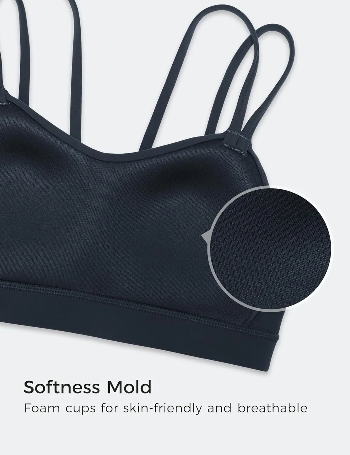 CRZ YOGA Softness Mold Butterluxe V Neck Sports Bras for Women - Workout Top Double Spaghetti Straps Wireless Yoga Clothes