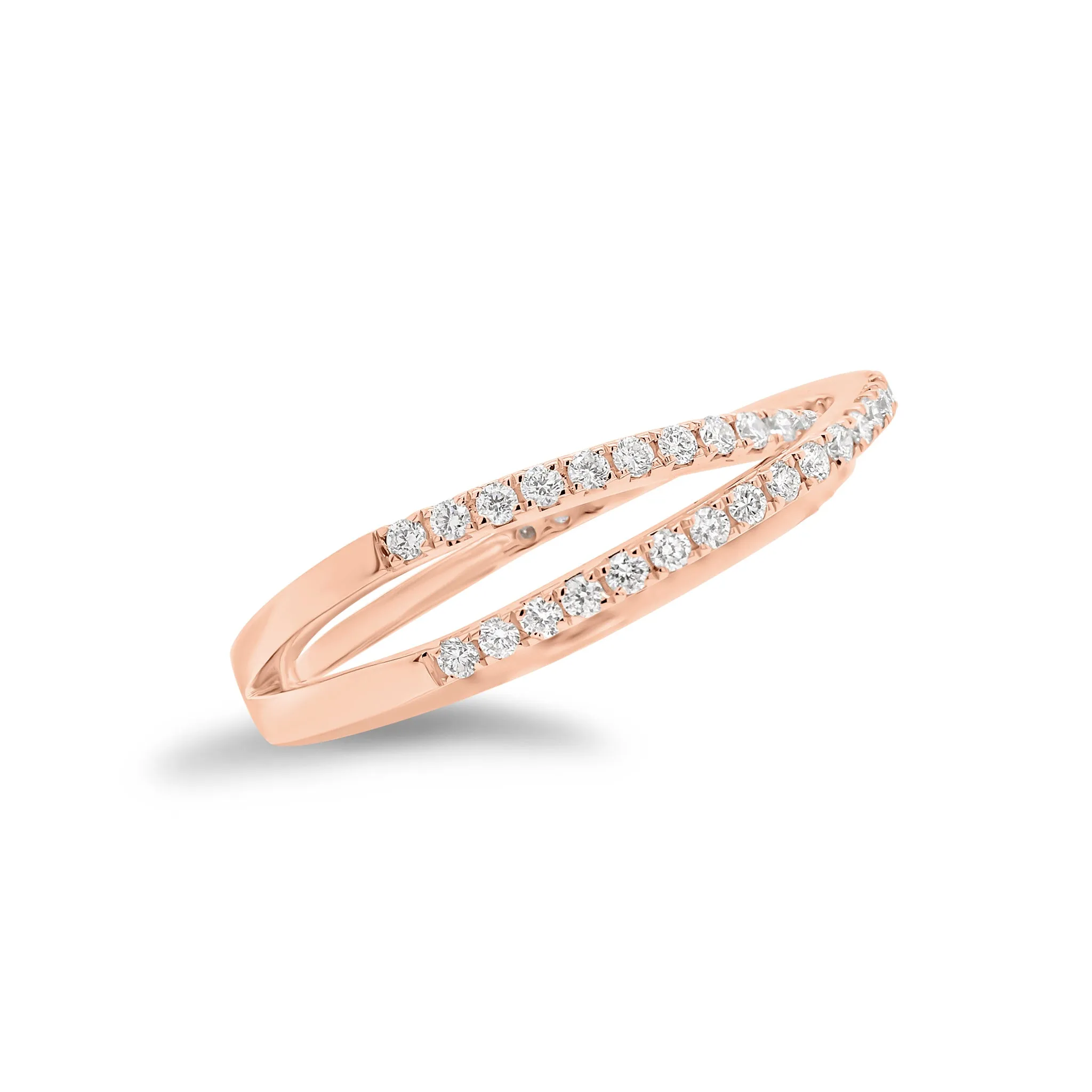 Diamond Slim Crossover Ring