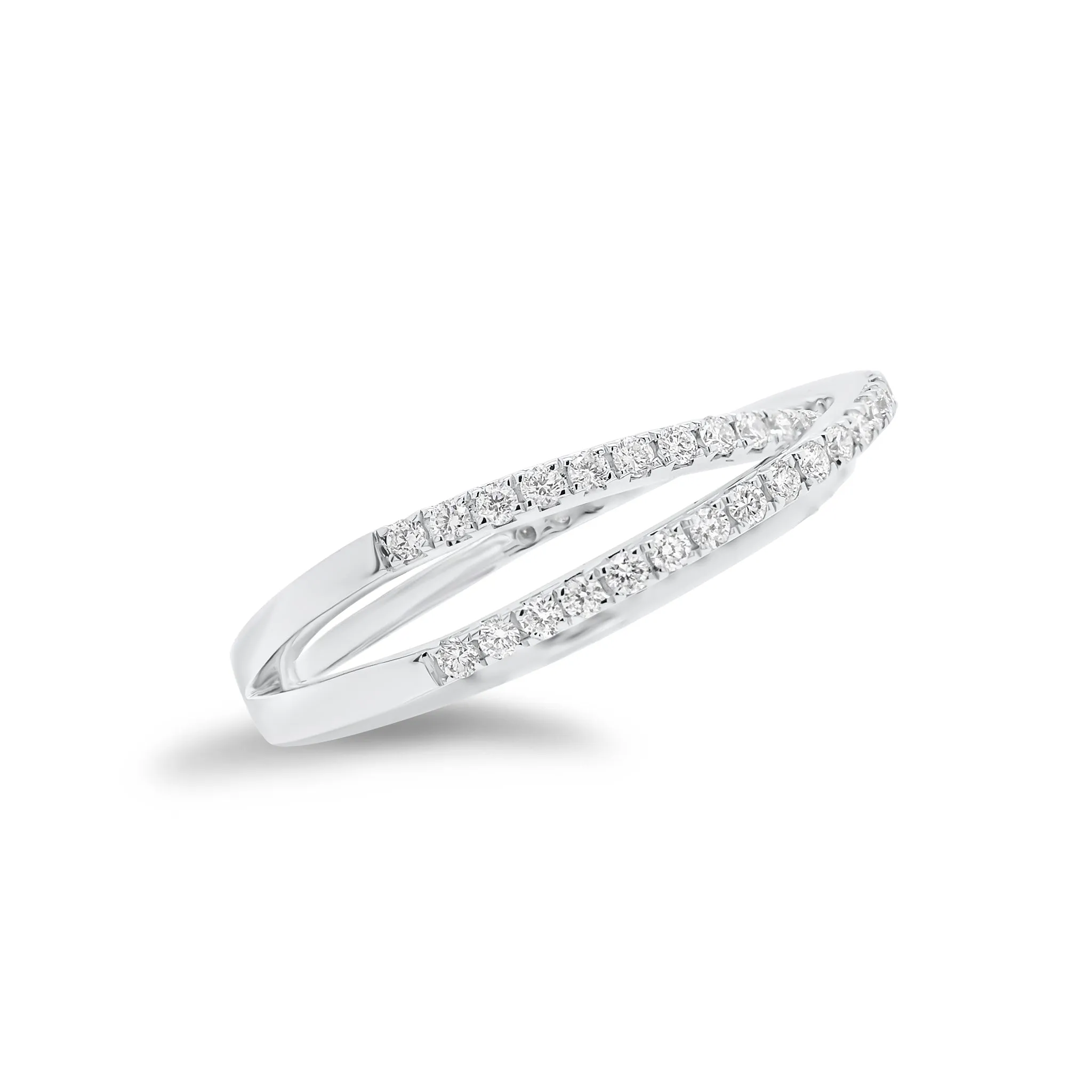 Diamond Slim Crossover Ring