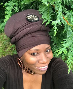 Ebony- Brown Cotton Head-Wrap