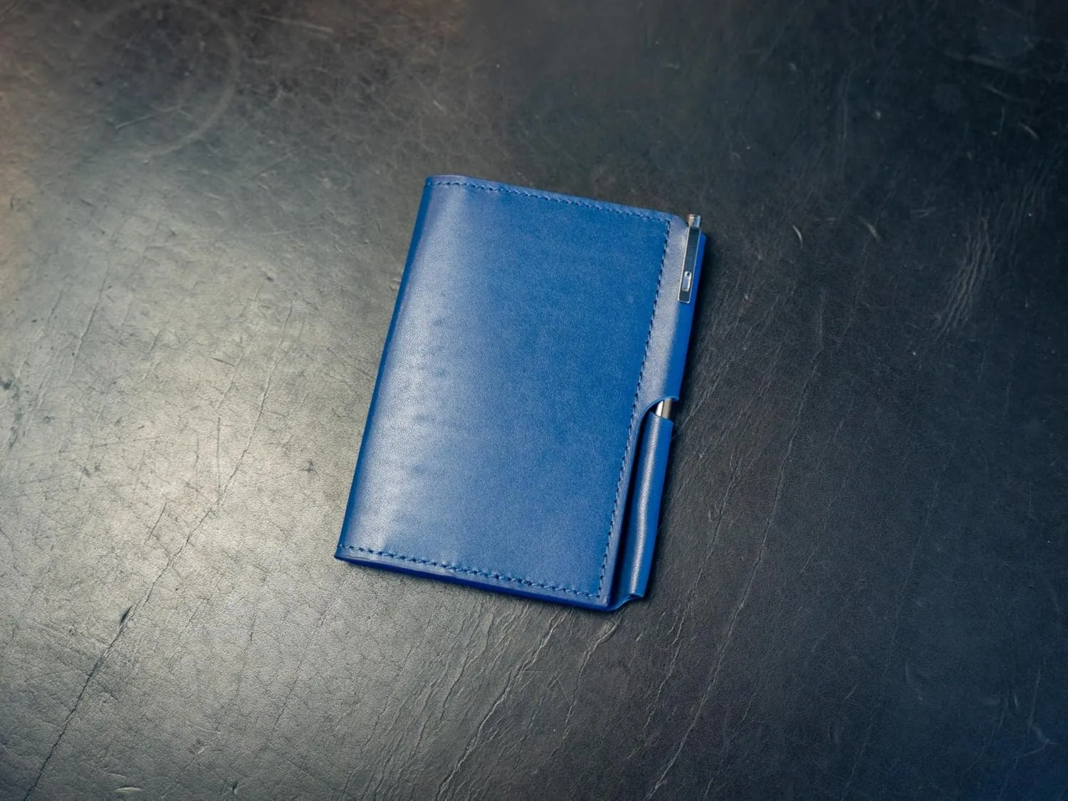 Extra Small Journal Wallet Leather Cover with Pockets Pen Holder ID holder and small pen