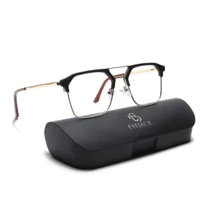 Eyejack Turbo Black & Golden Wayfarer Eyeglasses for Men & Women
