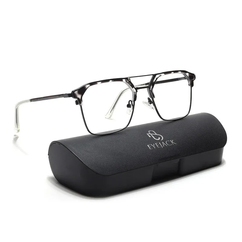 Eyejack Turbo Black & White Wayfarer Eyeglasses for Men & Women