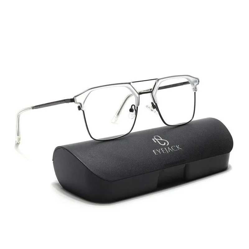 Eyejack Turbo Transparent & Black Wayfarer Eyeglasses for Men & Women