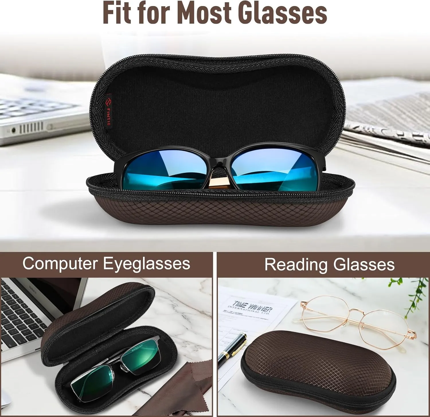 Fintie Sunglasses Case, Hard EVA Shell Shockproof Sport Glasses Case with Metal Carabiner Travel Zipper Eyeglasses Holder