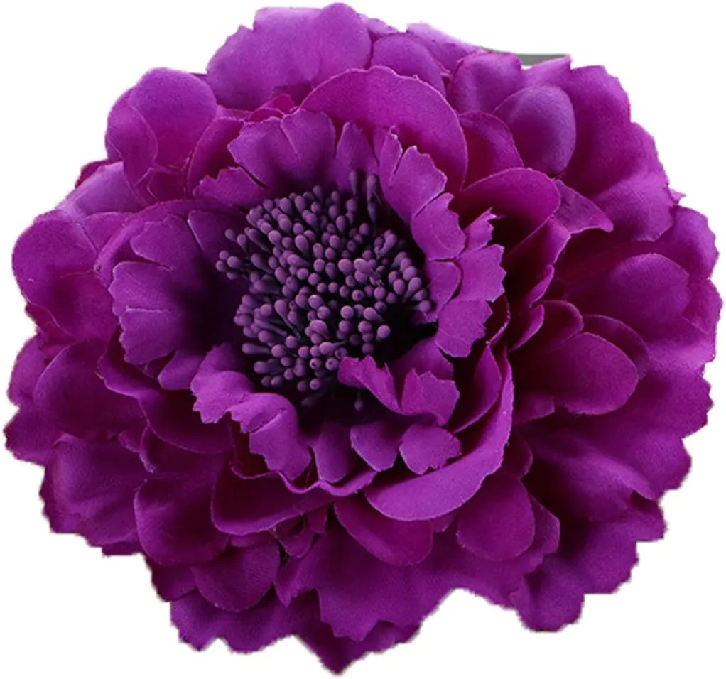 Floral Fall Peony Flower Hair Clip Flamenco Dancer Pin up Flower Brooch