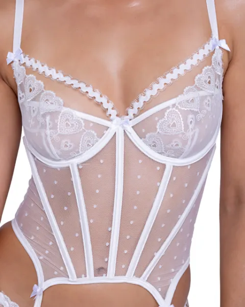 Forever Yours 2-Piece Bustier Short Set - White -