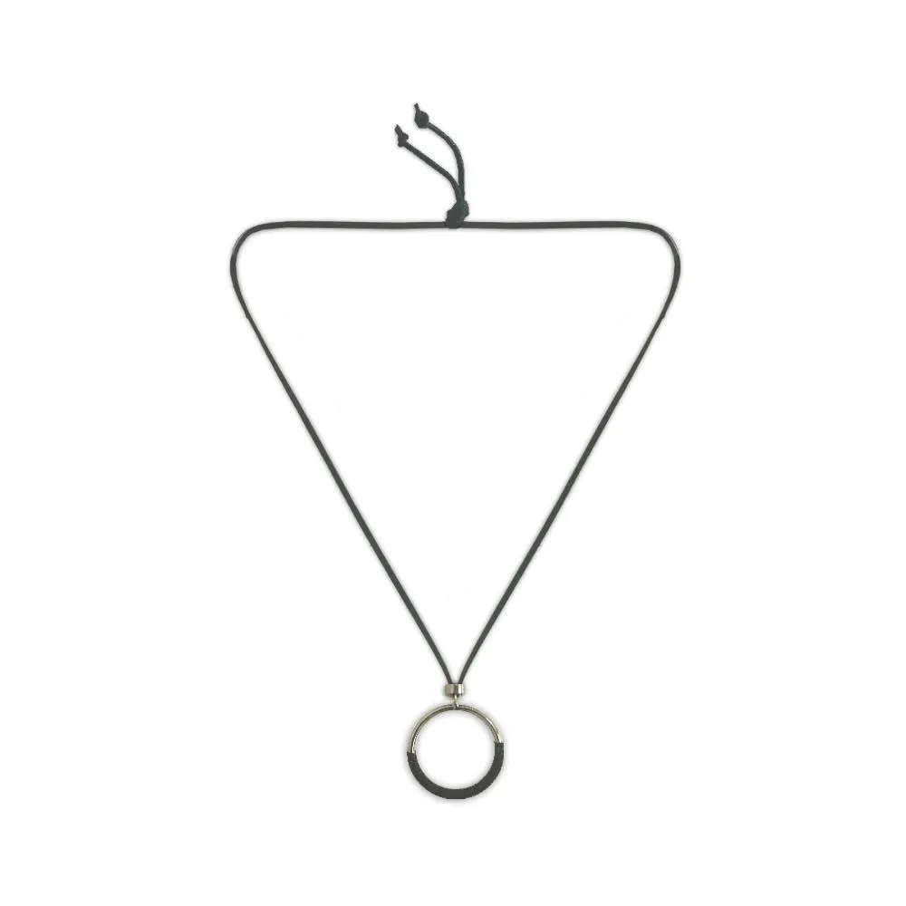 Glasses Holder Eyeglasses Necklace with Metal Hoop - Silver