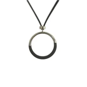 Glasses Holder Eyeglasses Necklace with Metal Hoop - Silver