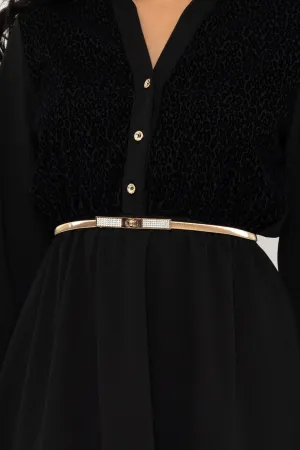 Gold Diamante Clasp Elastic Belt