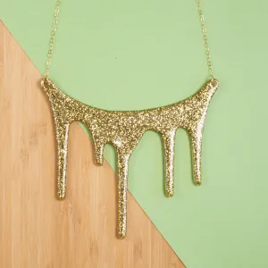Gold Statement Necklace - Drip