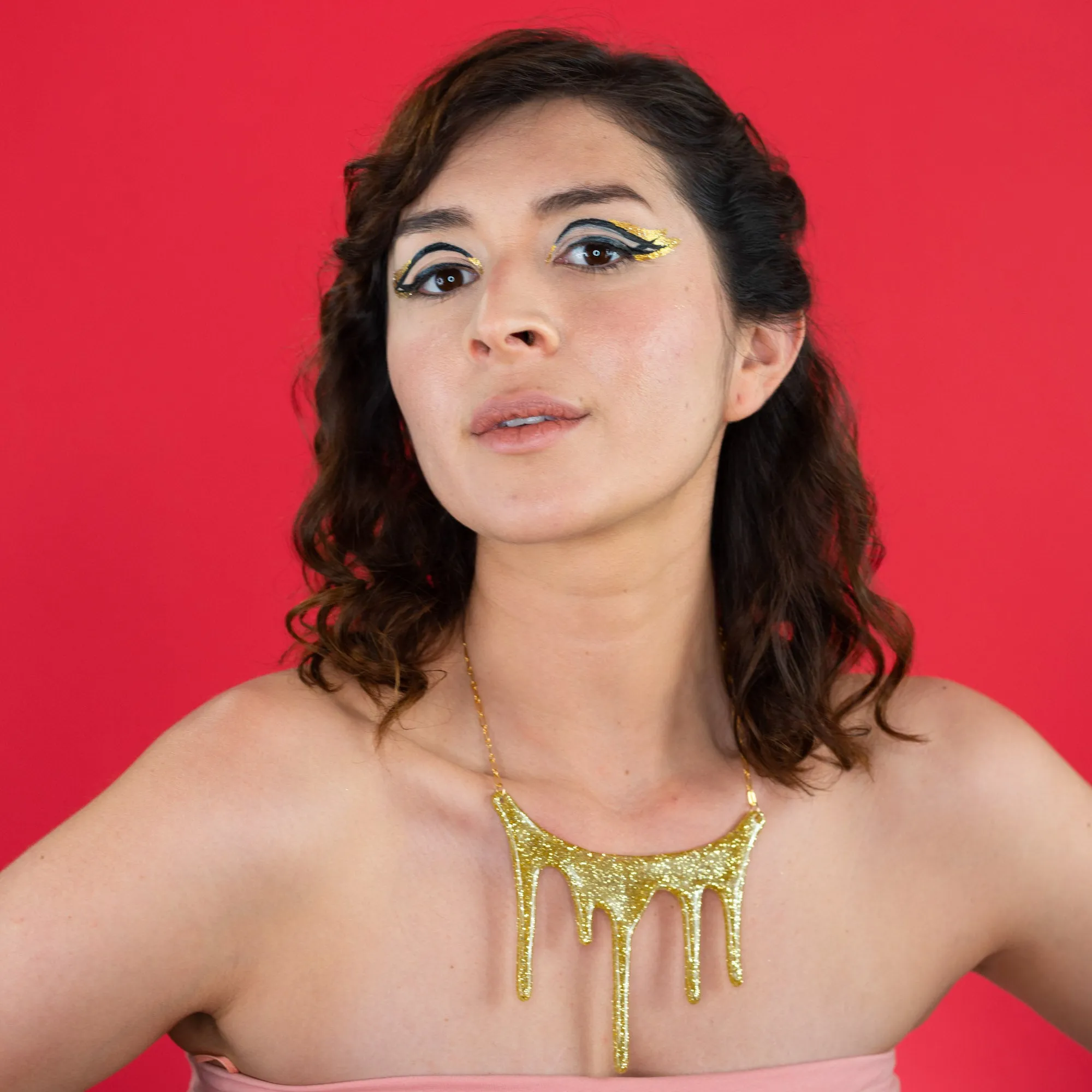 Gold Statement Necklace - Drip