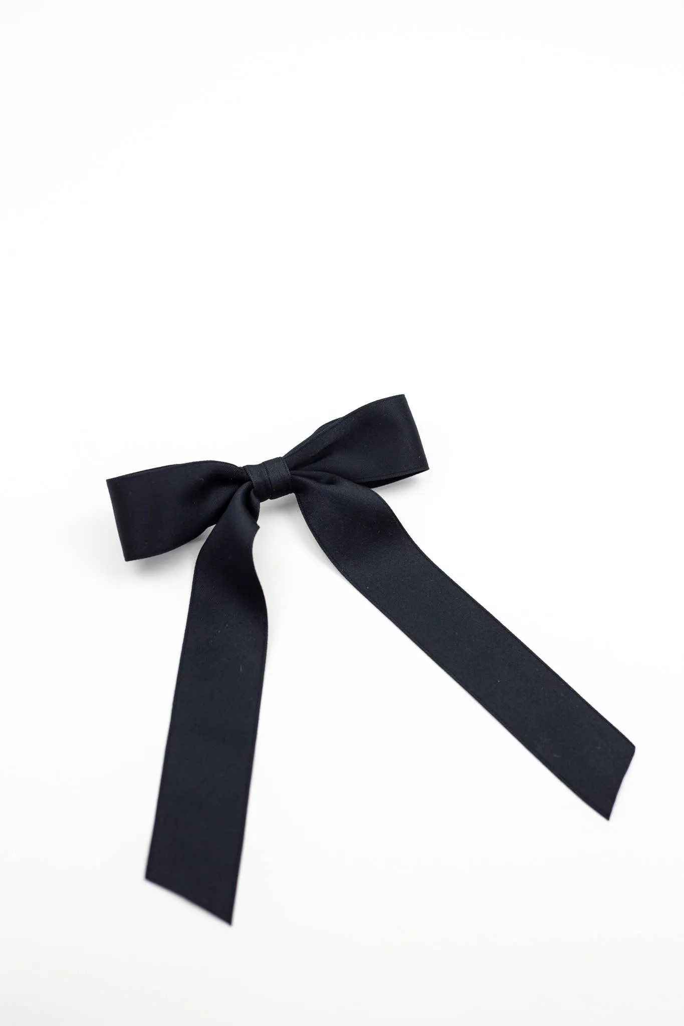 Grace & Grandeur Florence Black Matte Satin Bow