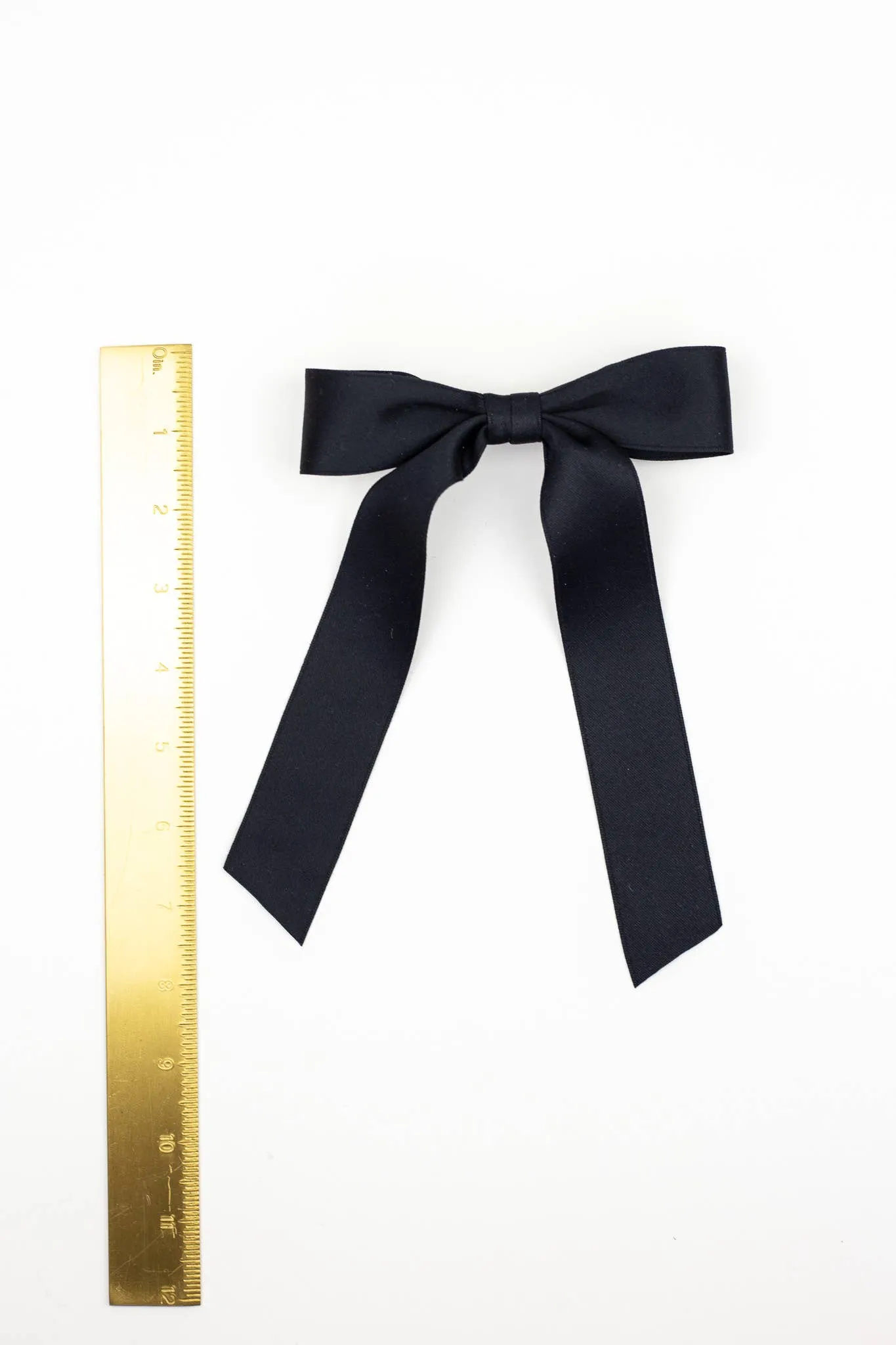 Grace & Grandeur Florence Black Matte Satin Bow