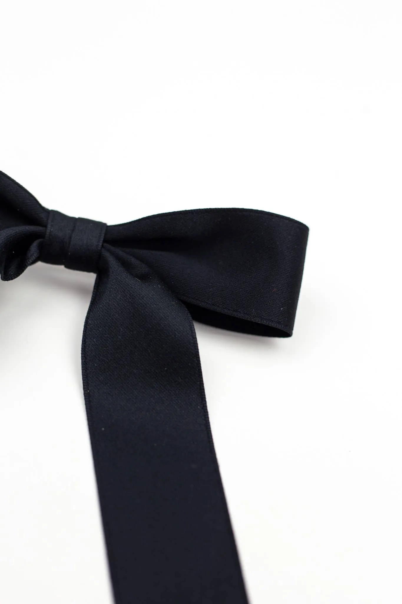 Grace & Grandeur Florence Black Matte Satin Bow