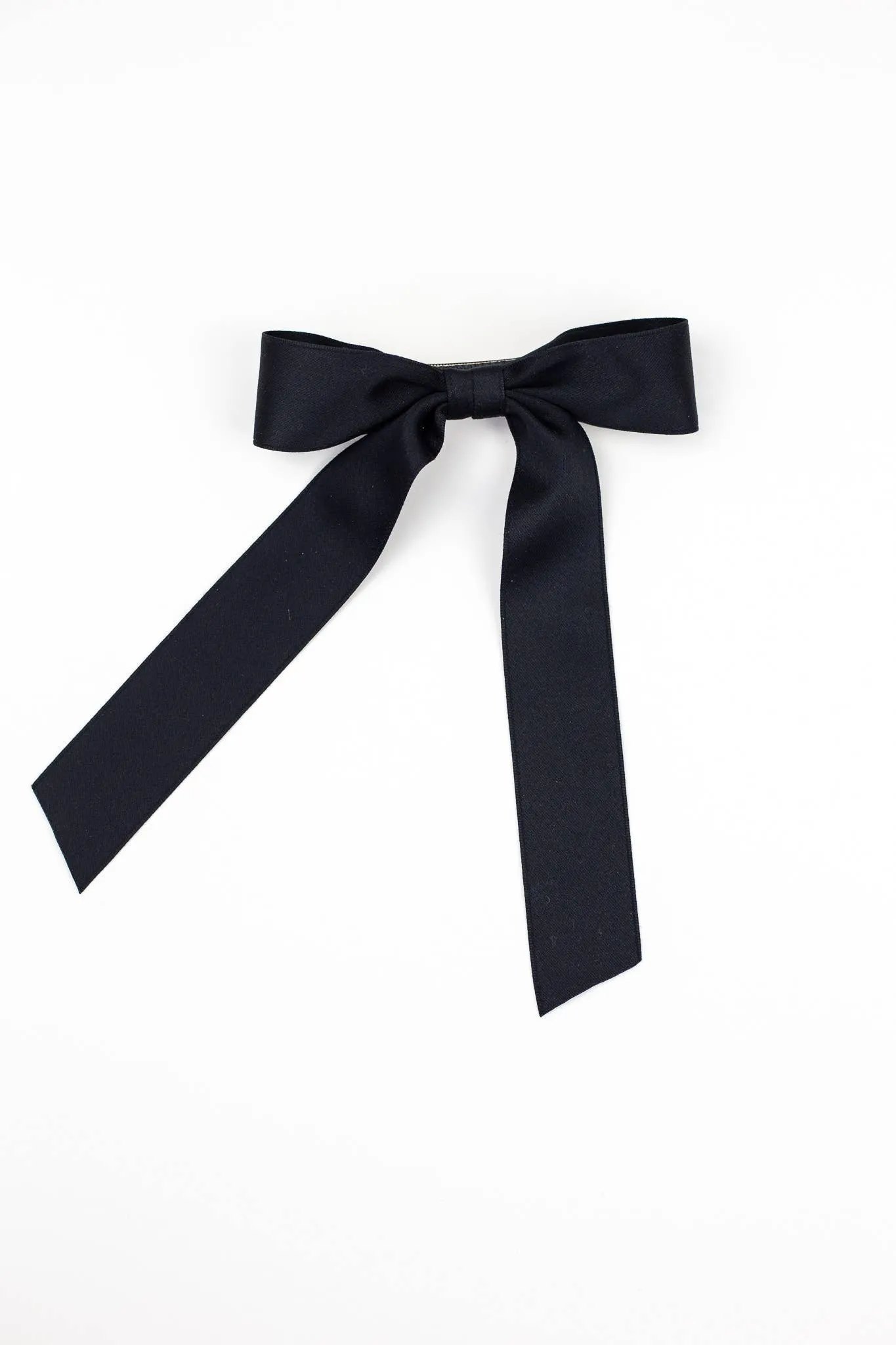 Grace & Grandeur Florence Black Matte Satin Bow