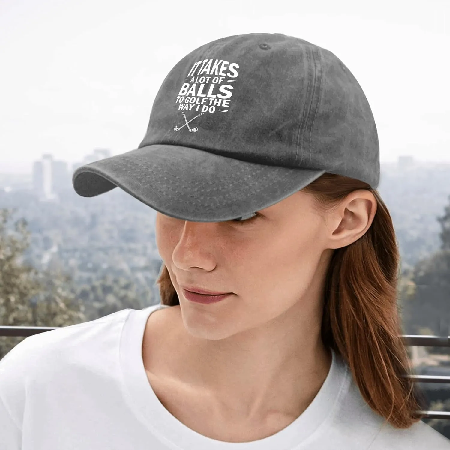 It Takes A Lot of Balls to Golf The Way I Do Caps Mens Cap Pigment Black Golf Hats Men Gifts for Him Beach Cap