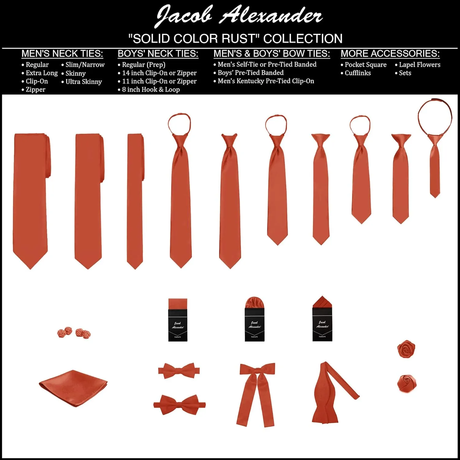 Jacob Alexander 2 Piece Set Matching Father Son Men's and Young Boys' Pre-Tied Adjustable Banded Bow Tie