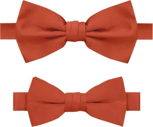 Jacob Alexander 2 Piece Set Matching Father Son Men's and Young Boys' Pre-Tied Adjustable Banded Bow Tie