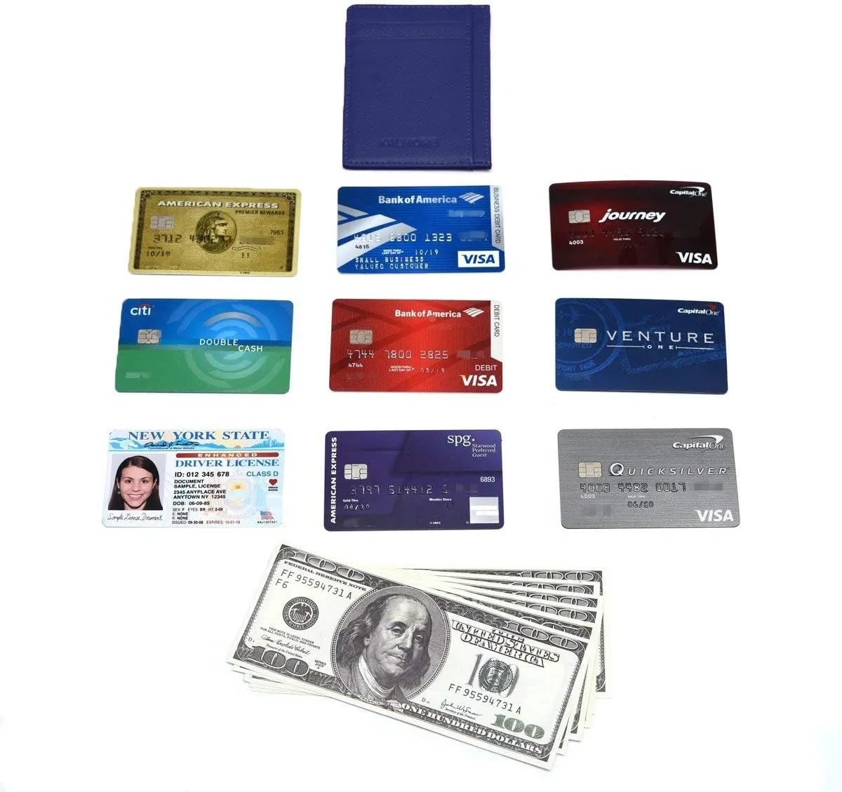 KALMORE Women's Credit Card Holder Leather Slim Minimalist Wallet