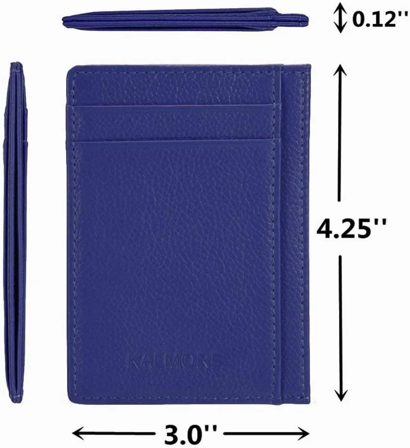 KALMORE Women's Credit Card Holder Leather Slim Minimalist Wallet