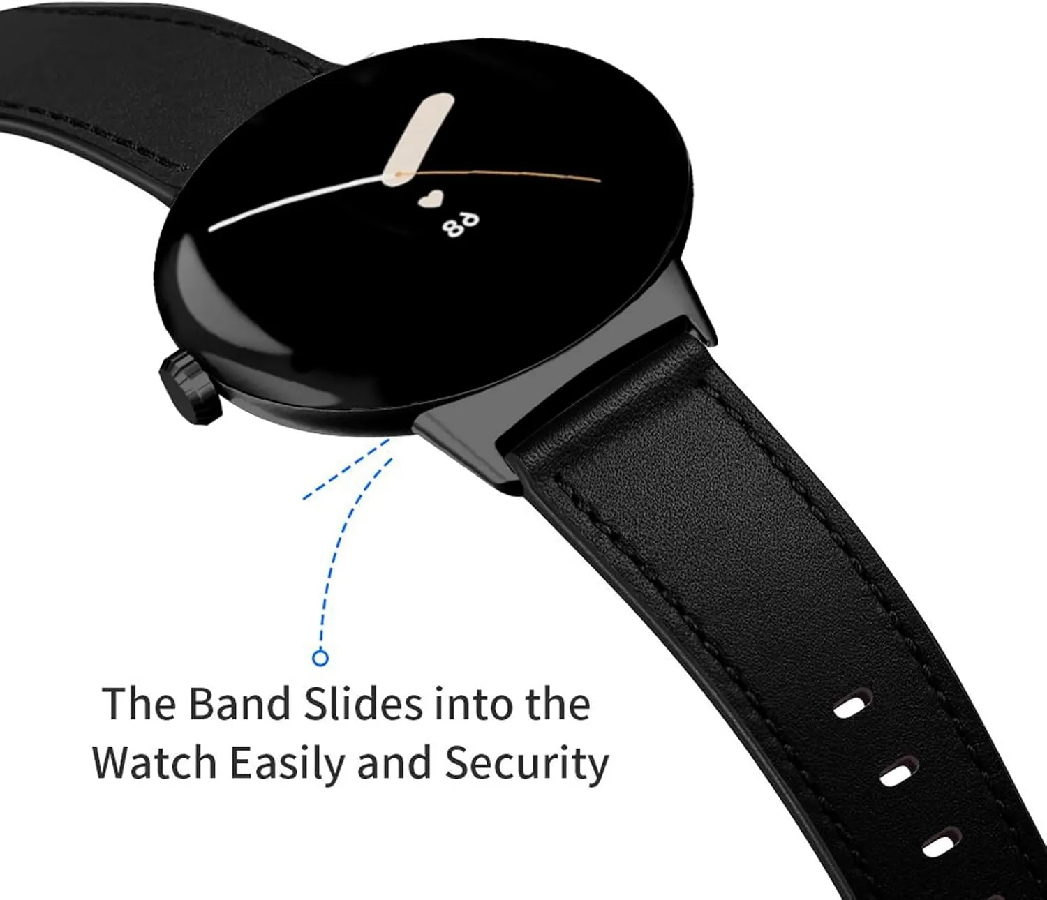 Leather Bands Compatible for Google Pixel Watch Band Leather for Men, Pixel Watch Wristband Adjustable Clasp Strap for Google Pixel Watch