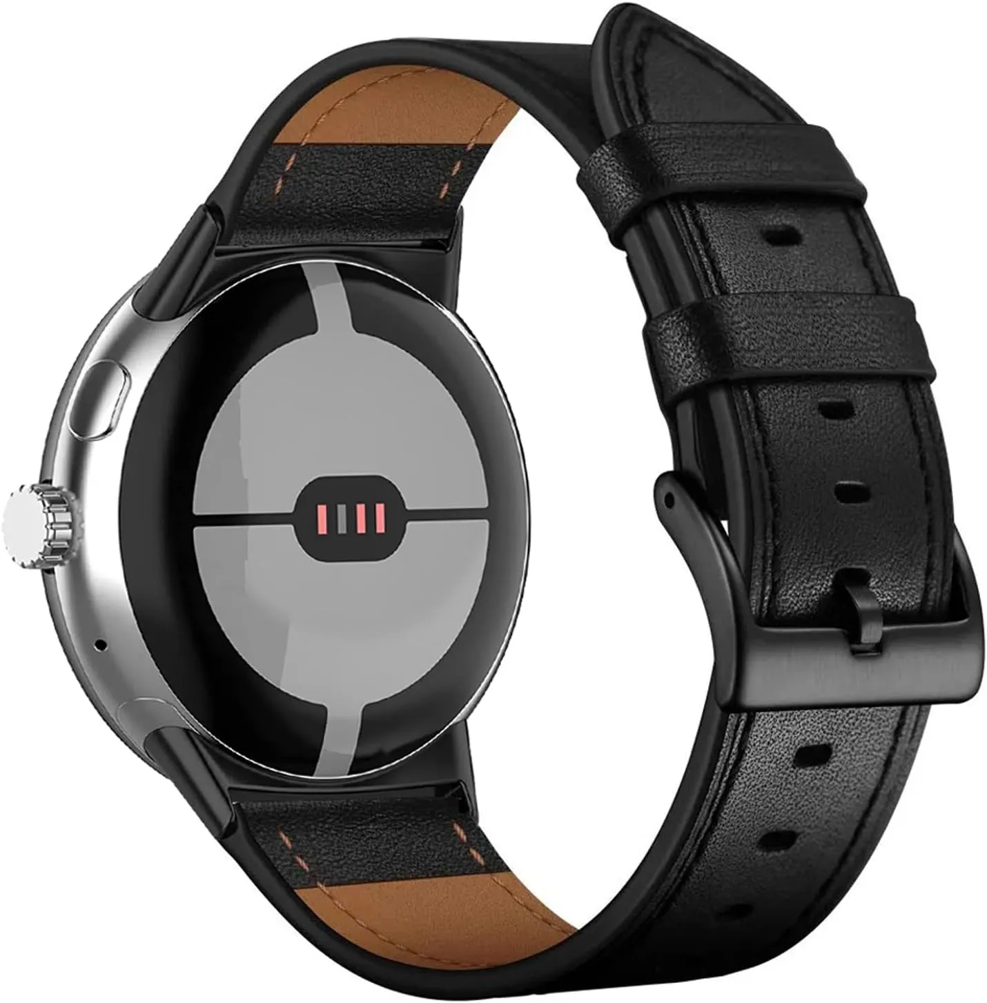 Leather Bands Compatible for Google Pixel Watch Band Leather for Men, Pixel Watch Wristband Adjustable Clasp Strap for Google Pixel Watch