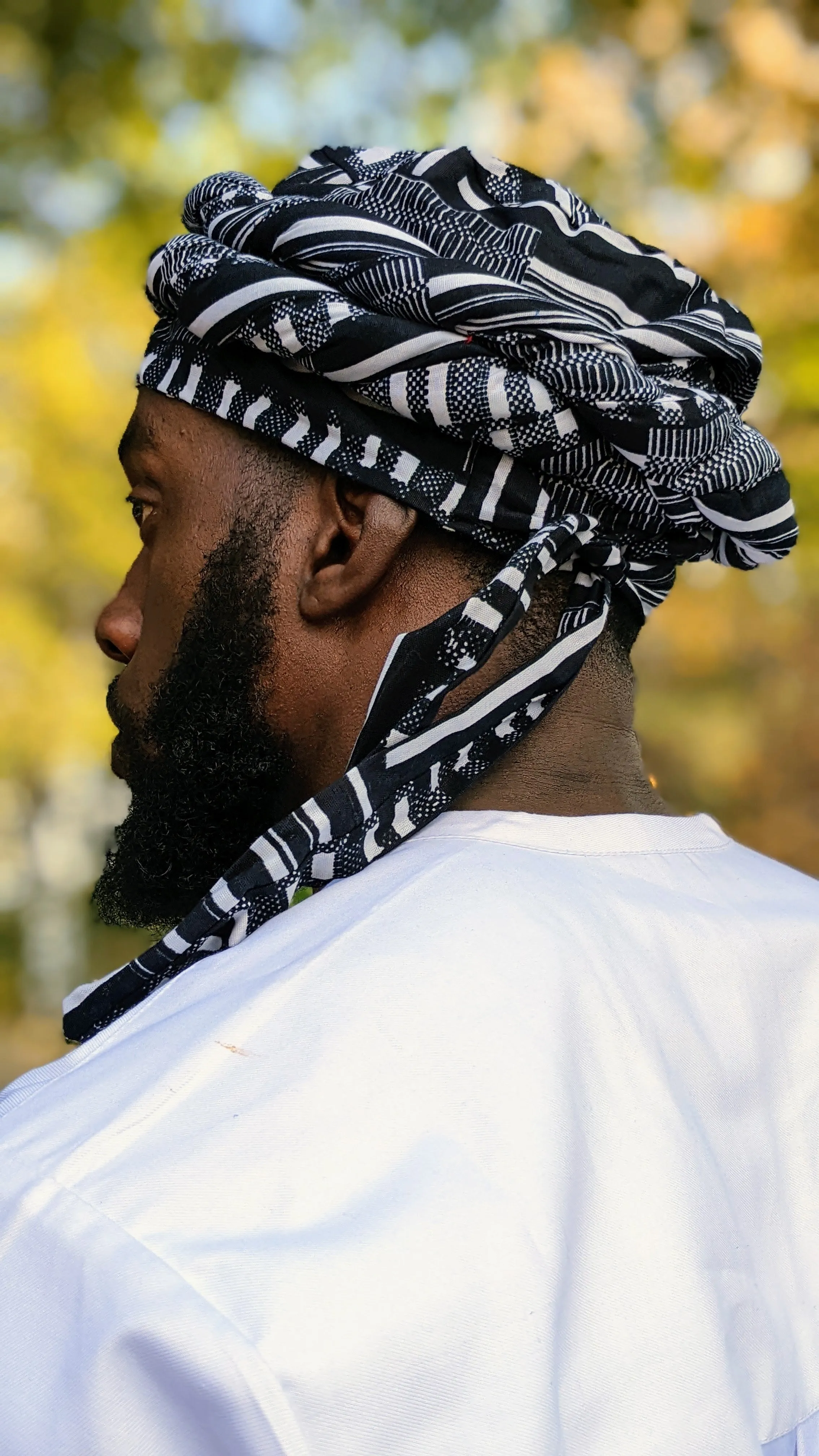 Mens Kobina Kente African print Turban Hat - DPHB0795PT