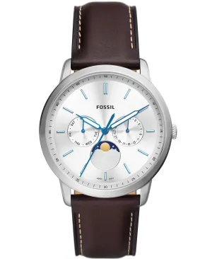 Men's watch with neutral brown leather strap, 42 mm Fossil