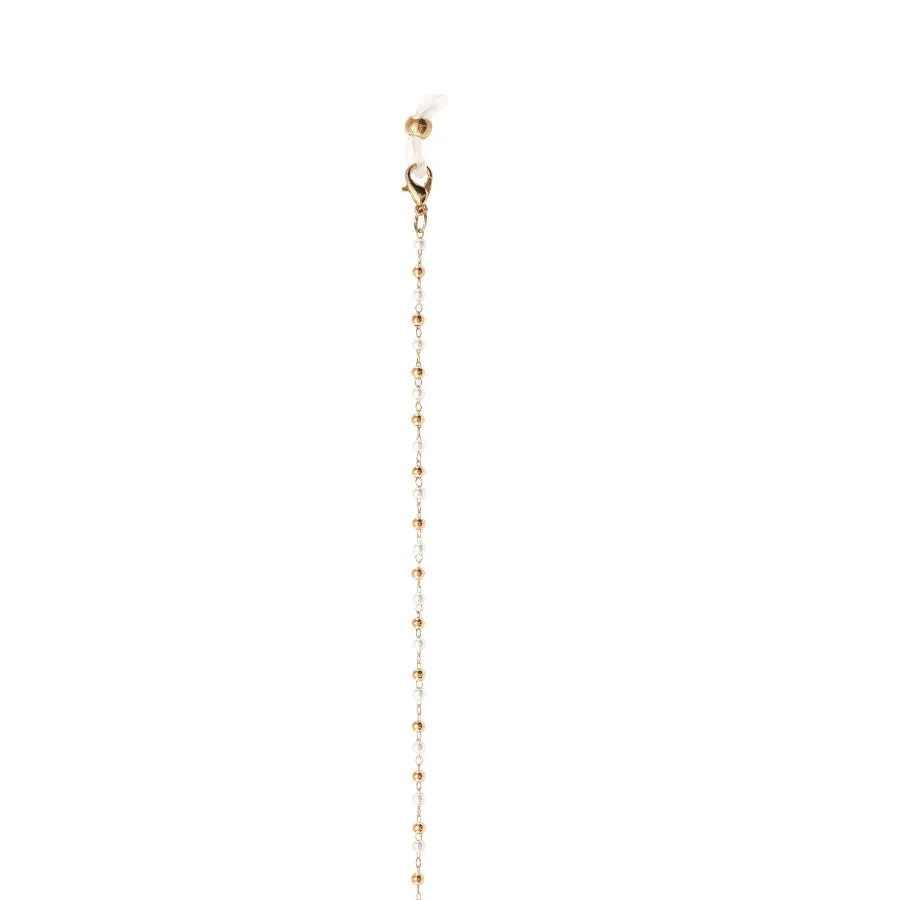 METAL GOLD BEADS & PEARLS EYEGLASS & MASK CHAIN-7-G
