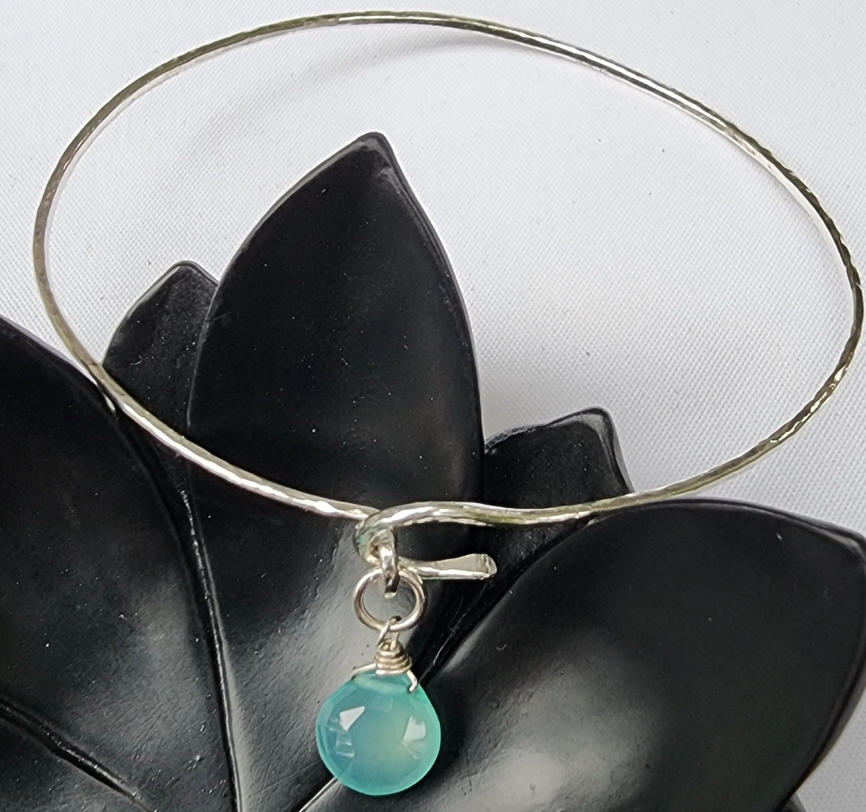 Minimalist gemstone bangle