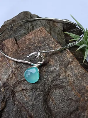Minimalist gemstone bangle