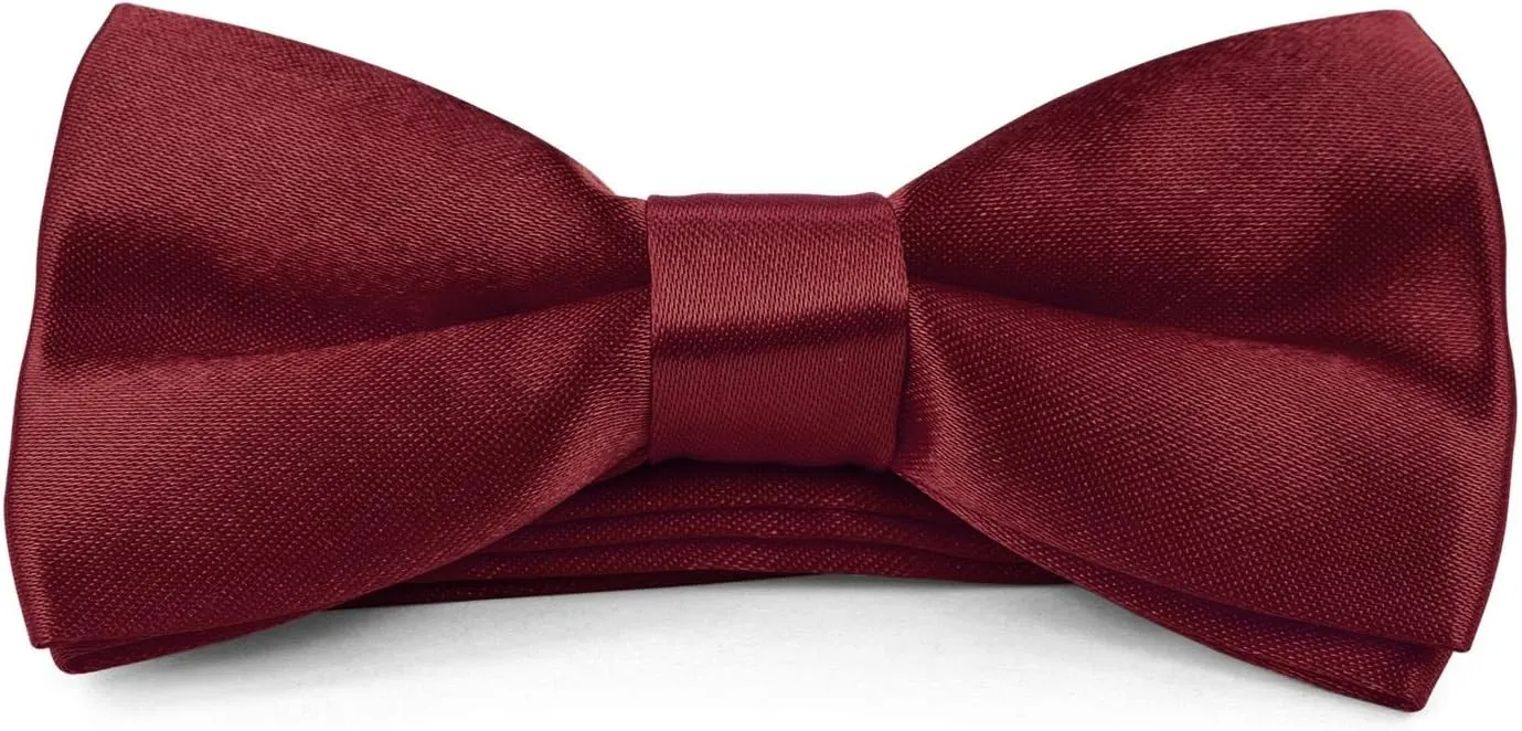 Moda Di Raza Boys Bowtie Pre-Tied Satin Formal Tuxedo Bowtie Adjustable Length Satin Kids Bow Tie